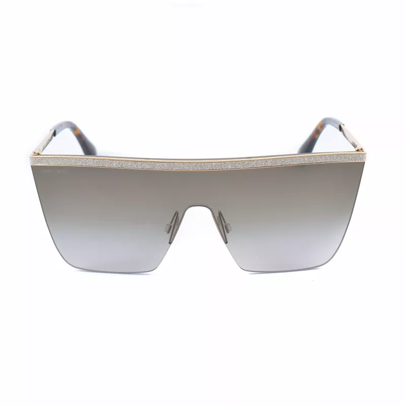 Okulary przeciwsłoneczne Jimmy Choo Leah/S 06JHA dla kobiet, złota metalowa oprawka w kształcie motyla, brązowe soczewki gradientowe 57mm