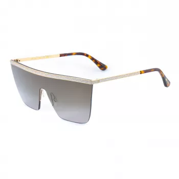 Okulary przeciwsłoneczne Jimmy Choo Leah/S 06JHA dla kobiet, złota metalowa oprawka w kształcie motyla, brązowe soczewki gradientowe 57mm