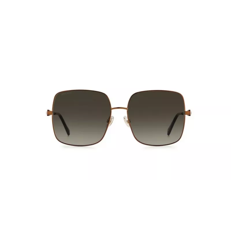 JIMMY CHOO LILI-S-J7D Damskie okulary przeciwsłoneczne Butterfly Cat Eye, złota metalowa oprawka, brązowe soczewki gradientowe 58mm