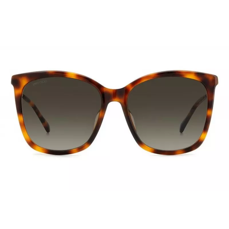 JIMMY CHOO NEREA Okulary przeciwsłoneczne NEREAGS05LHA Damskie Kocie oko Acetat Czarny Szary 55/20/144 mm