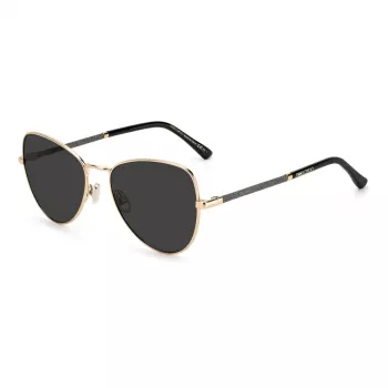 JIMMY CHOO CAROLS2M2IR Okulary przeciwsłoneczne damskie typu kocie oko - czarna oprawka acetatowa, szare soczewki gradientowe 56/18/140 mm