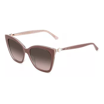 Okulary przeciwsłoneczne JIMMY CHOO damskie kocie oko RUA-G-S-Y9A Havana Acetate Brązowe Gradientowe Szkła 56/18/145 mm