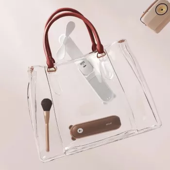 JISULIFE Handheld Fan 8 Brown - Przenośny, ładowany wentylator mini z funkcją power banku