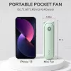 JISULIFE Wentylator ręczny 8 Plus 5000mAh USB-C ładowany przez USB przenośny wentylator z power bankiem i wyświetlaczem LED - zielony