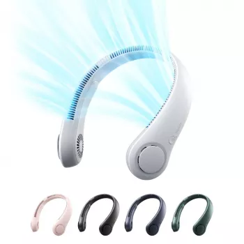 JISULIFE Neck Fan 3 Grey - Bezłopatkowy wentylator naszyjny z baterią 4000mAh, 5 prędkości, USB-C