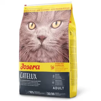 JOSERA Catelux Sucha karma dla kotów – łosoś i drób, kontrola kul włosowych, 400g