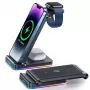 Joyroom 3-in-1 Wireless Charging Stand for iPhone, Apple Watch, AirPods - 15W Fast Charge, Black (JR-WQN01)