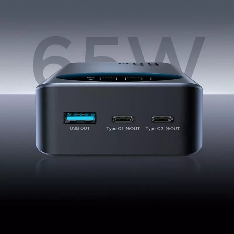 JOYROOM 30000mAh 65W Power Bank z Wyświetlaczem Cyfrowym (JR-PBF05) - Czarny