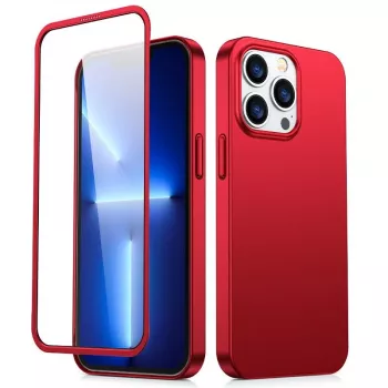 Joyroom 360 Full Case Front i Back Cover do iPhone 13 Pro Max + Szkło Hartowane Screen Protector Czerwony (JR-BP928 Red)