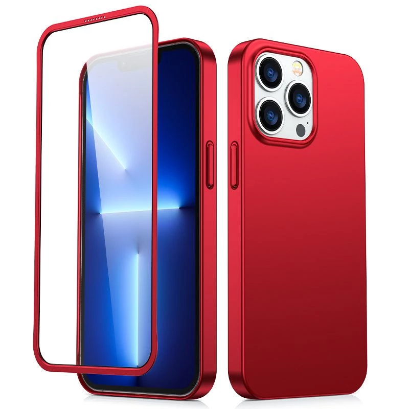 Joyroom 360 Full Case Front i Back Cover do iPhone 13 Pro Max + Szkło Hartowane Screen Protector Czerwony (JR-BP928 Red)