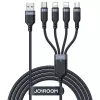 Joyroom 4-in-1 USB-A do 2x Lightning / USB-C / Micro USB Kabel Ładujący, 3.5A, 1.2m, Czarny (Seria A18)