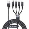 Joyroom 4-in-1 USB - Lightning/Type-C/Type-C/Micro USB Kabel Multi-Color Series A18, 3,5A, 1,2m, Czarny (S-1T4018A18c)