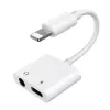 Joyroom Adapter Lightning do Lightning/3.5mm Mini Jack, 0,12m, Biały (S-Y104)