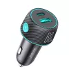 Ładowarka samochodowa Joyroom U+C, QC 3.0, PD, 60W, RGB, Czarny (JR-CCN01)