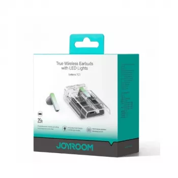 Joyroom IceLens Series True Wireless Earbuds z diodami LED, Bluetooth 5.3, TWS, AAC, SBC, Czarny (JR-TC1-BLK)