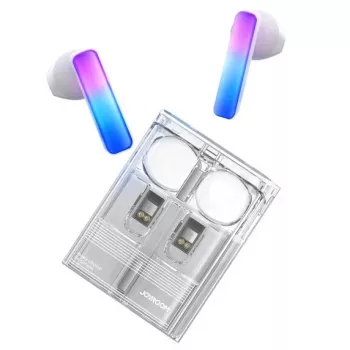 Joyroom IceLens Series True Wireless Earbuds z diodami LED, Bluetooth 5.3, Biały (JR-TC1-WHT)