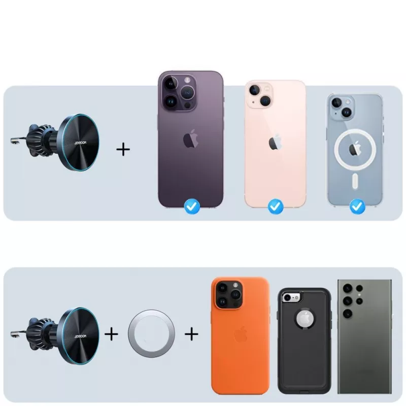 Joyroom Joyroom Magnetyczny Uchwyt Samochodowy Ładowarka Bezprzewodowa 15W do Nawiewu Czarny (JR-ZS240 Pro)