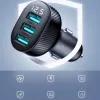 Joyroom JR-CCD03 Ładowarka samochodowa z wyświetlaczem cyfrowym, 3x USB-A, 17W, 3.4A, czarna