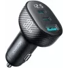 Joyroom JR-CCD04 Ładowarka samochodowa 30W 2x USB-C USB-A z wyświetlaczem cyfrowym - Czarny