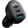 Joyroom JR-CCD04 Ładowarka samochodowa 30W 2x USB-C USB-A z wyświetlaczem cyfrowym - Czarny