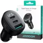 Joyroom JR-CCD04 Ładowarka samochodowa 30W 2x USB-C USB-A z wyświetlaczem cyfrowym - Czarny