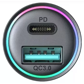 JOYROOM JR-CCN04 Mini Car Charger 60W USB-C PD 3.0 & USB-A QC 3.0, Czarny