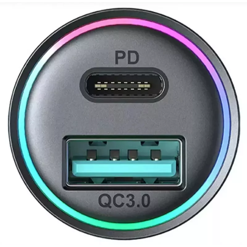 JOYROOM JR-CCN04 Mini Car Charger 60W USB-C PD 3.0 & USB-A QC 3.0, Czarny
