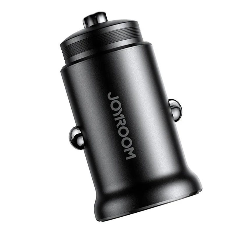 Joyroom JR-CCN05 Mini Car Charger 30W USB-A USB-C Czarny