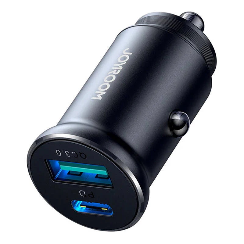 Joyroom JR-CCN05 Mini Car Charger 30W USB-A USB-C Czarny