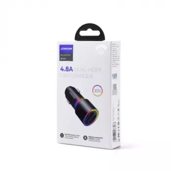 Ładowarka samochodowa JOYROOM JR-CL10 2x USB 24W LED Podświetlenie Czarny