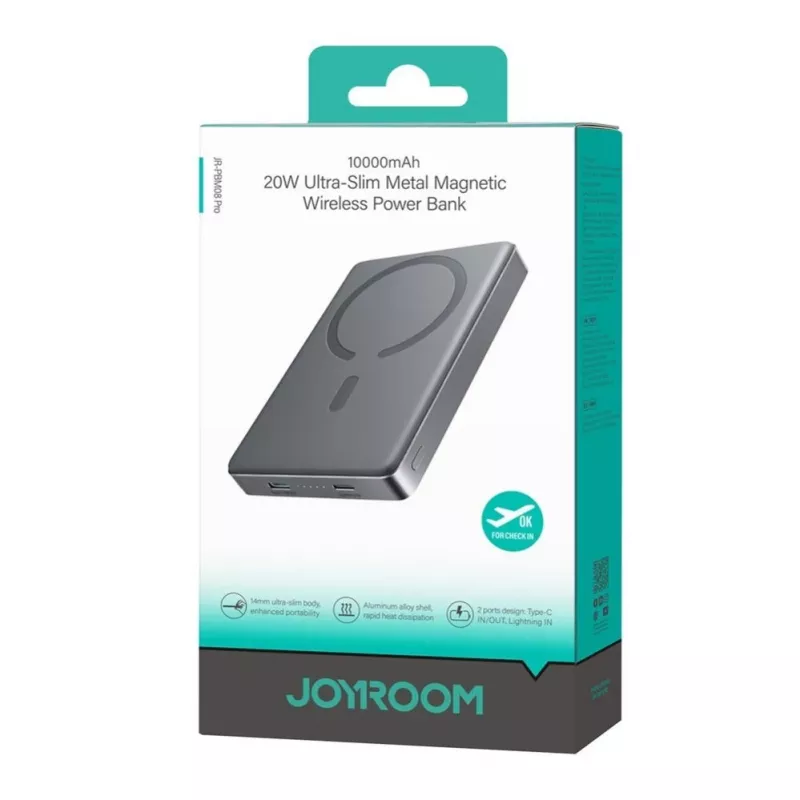 JOYROOM JR-PBM08 Pro Titanium 20W Metalowy magnetyczny bezprzewodowy powerbank 10000mAh Złoty