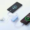 Joyroom JR-PR2L 10000mAh 35W Power Bank z Wyświetlaczem Cyfrowym, Wbudowanymi Wysuwanymi Kabelkami USB-C i Lightning (0,7m), Niebieski