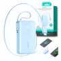 Joyroom JR-PR2L 10000mAh 35W Power Bank z Wyświetlaczem Cyfrowym, Wbudowanymi Wysuwanymi Kabelkami USB-C i Lightning (0,7m), Niebieski