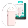 Joyroom JR-PR2L Power Bank 10000 mAh 35W z wyświetlaczem cyfrowym, wbudowanym chowanym 2x kabel Type-C z paskiem (0,7m) Różowy