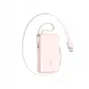 Joyroom JR-PR2L Power Bank 10000 mAh 35W z Wyświetlaczem Cyfrowym, Wbudowanymi Kabelkami USB-C i Lightning (0.7m) Różowy