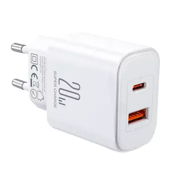 JOYROOM JR-TCF05 Flash 20W USB-C PD Ładowarka z kablem USB-C na Lightning 1m Biały