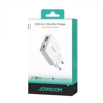 JOYROOM JR-TCF14-WHT 20W PD 3.0 i QC 3.0 Ładowarka ścienna USB z dwoma portami - Biała