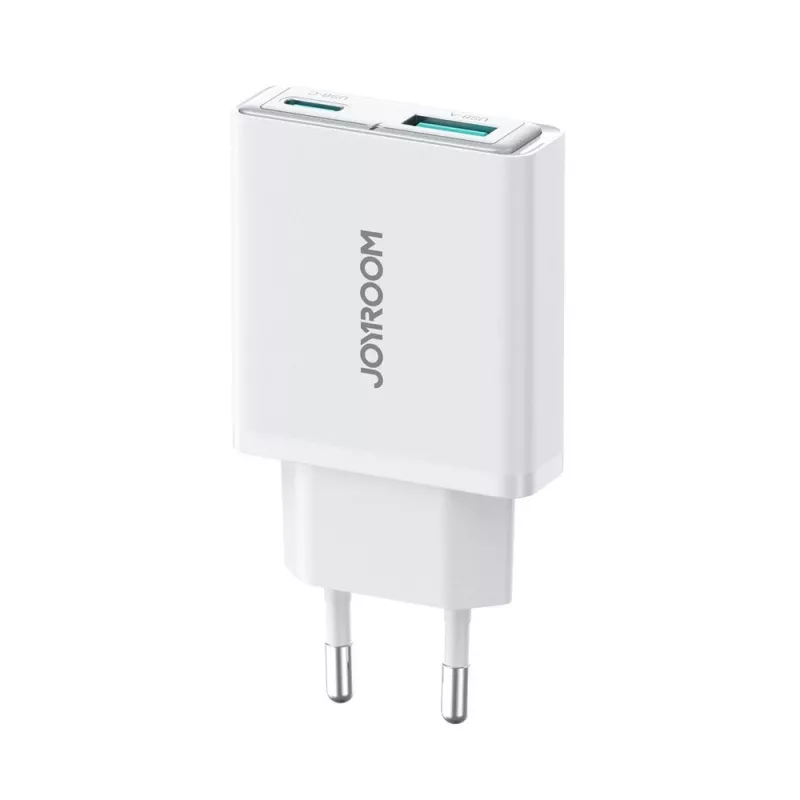 JOYROOM JR-TCF14-WHT 20W PD 3.0 i QC 3.0 Ładowarka ścienna USB z dwoma portami - Biała