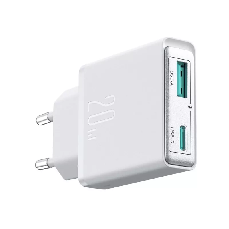 JOYROOM JR-TCF14-WHT 20W PD 3.0 i QC 3.0 Ładowarka ścienna USB z dwoma portami - Biała