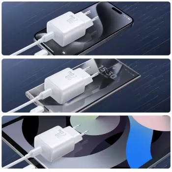 JOYROOM JR-TCF20 20W USB-C Ładowarka sieciowa z przewodem USB-C na USB-C (1m)