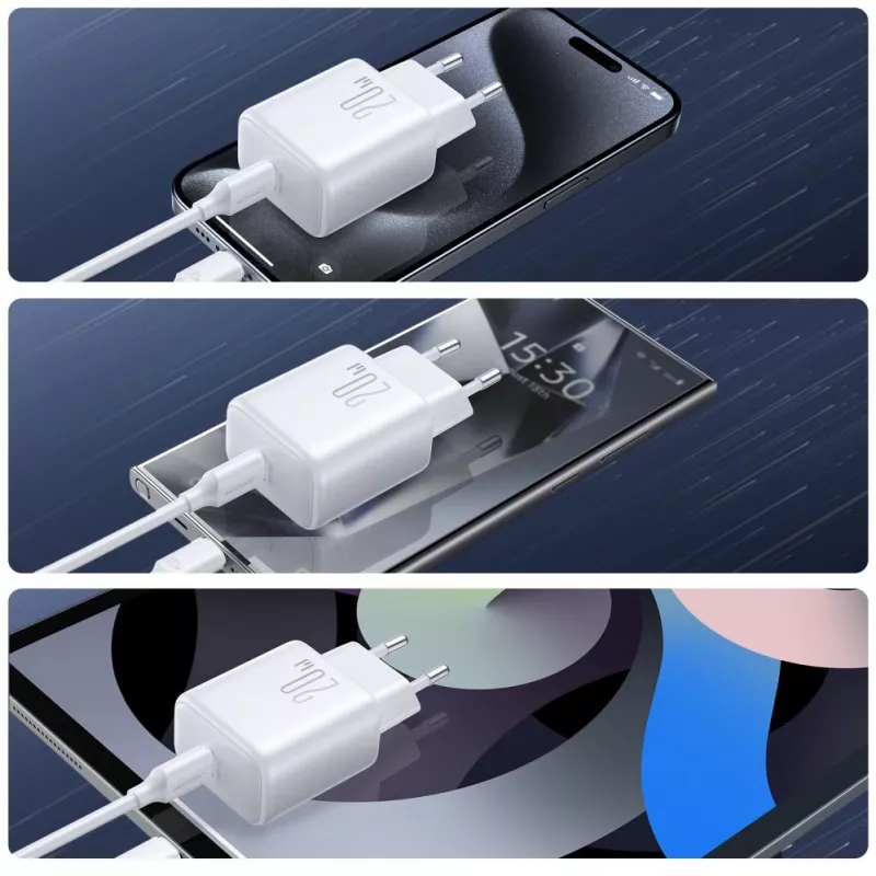 JOYROOM JR-TCF20 20W USB-C Ładowarka sieciowa z przewodem USB-C na USB-C (1m)