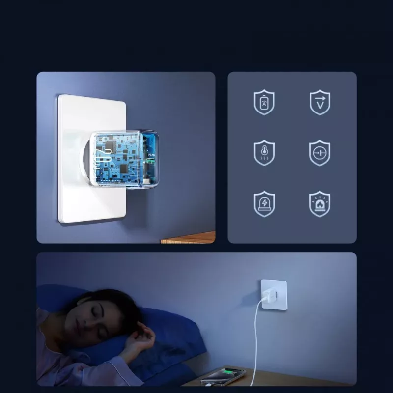 JOYROOM JR-TCF20 20W USB-C Ładowarka sieciowa z przewodem USB-C na USB-C (1m)