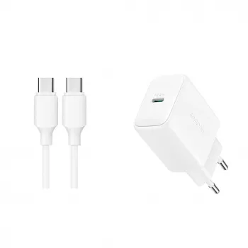 JOYROOM JR-TCF20 20W USB-C Ładowarka sieciowa z przewodem USB-C na USB-C (1m)