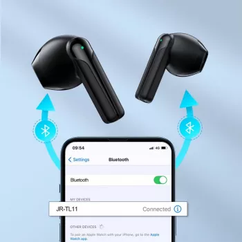 JOYROOM JR-TL11 True Wireless słuchawki douszne z ENC, odpornością IPX4, Bluetooth 5.3, sterowaniem dotykowym, czarne