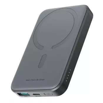 JOYROOM JR-W020 Mini Power Bank 5000mAh 20W USB-A USB-C Ładowanie Bezprzewodowe - Czarny + Kabel USB-C