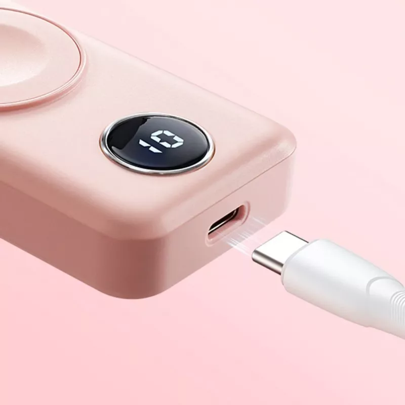 Joyroom JR-WQW01 Bezprzewodowy Power Bank 2000mAh 3W do Apple Watch Różowy