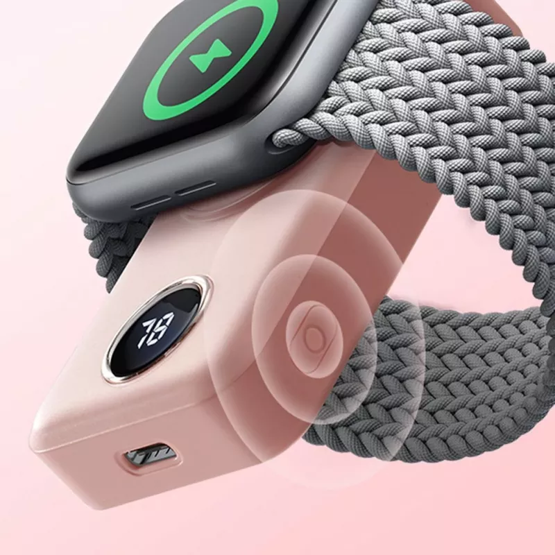 Joyroom JR-WQW01 Bezprzewodowy Power Bank 2000mAh 3W do Apple Watch Różowy
