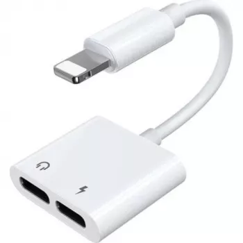 Joyroom Lightning na 2x Lightning Audio i Ładowania Rozdzielacz Adapter Biały (S-Y104)