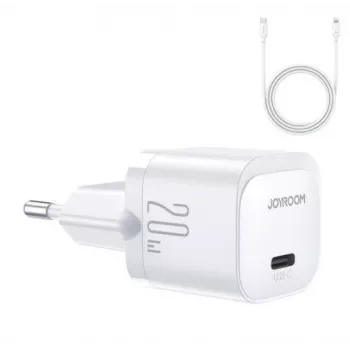 Joyroom Mini USB-C Charger 20W PD z kablem USB-C na Lightning - Biały JR-TCF02