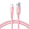 Joyroom Multi-Color Series USB-A do USB-C Szybkie ładowanie i kabel do transmisji danych, 100W, 1m, Różowy (S-A34)